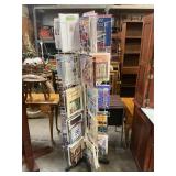 Magazine rotating magazine rack with magazines
