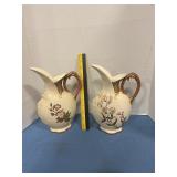 Vintage Tron Cross Hand-Painted porcelain Vases