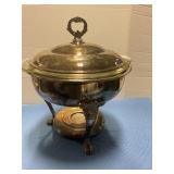 Silver Plated Chafing dish w/ glass fire king bowl