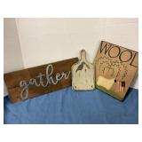 Primitive wooden signs