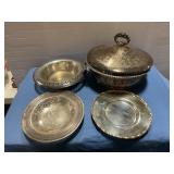 Silverplate Chafing dish & plates