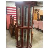Curio cabinet with light and glass shelves