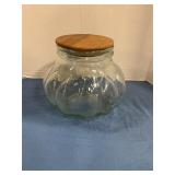 Glass canister cookie jar