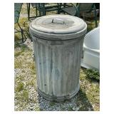 Metal trash can