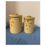 Two canisters jewel tea maple leaf pattern