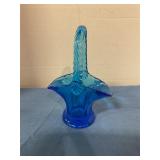 Westmoreland glass blue basket 7ï¿½ T