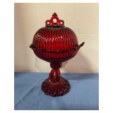 Westmoreland Red crystal covered candy dish