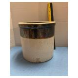 vintage two-tone stoneware crock