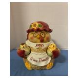 Ceramic cookie jar with salt &  pepper shakers