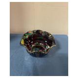 Carnival glass ruffled bowl 6ï¿½