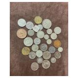 Assorted foreign coins