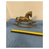 Brass rocking horse figurine