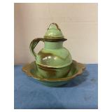 Frankoma pottery ceramic Pitcher & bowl
