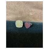 Sterling silver and natural gem rings (2)