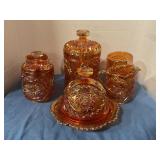 Vintage imperial glass canister , butter dish