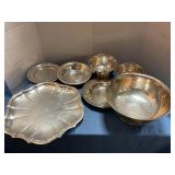 Silver-plated serving bowls & platter
