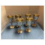 Silver- plated wine goblets