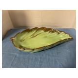 Frankoma pottery ceramic leaf  dish