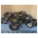 Anchor Hocking Wexford smoky gray fruit bowls