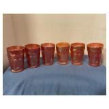 Unmatched Fenton Butterfly/berry glass tumblers