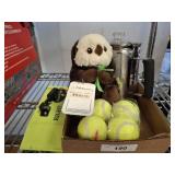 COFFEE POT, TENNIS BALLS, PLUSH TOY, MISC