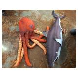 STUFFED SHARK, OCTOPUS