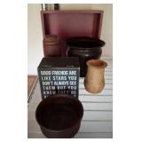 GROUP OF DECOR, WOODEN BOWLS, MISC GROUP OF DECOR, WOODEN BOWLS, MISC