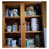 CONTENTS OF CABINET- SOUP BOWLS, CREAMERS, MISC CONTENTS OF CABINET- SOUP BOWLS, CREAMERS, MISC