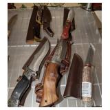STAG, DAMASCUS AND ASSORTED KNIVES STAG, DAMASCUS AND ASSORTED KNIVES