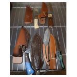 DAMASCUS, ATISEN, AND ASSORTED KNIVES DAMASCUS, ATISEN, AND ASSORTED KNIVES