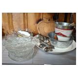 SAUSAGE GRINDER, PLATTERS, MISC GLASSWARE SAUSAGE GRINDER, PLATTERS, MISC GLASSWARE