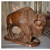 HAND CARVED BUFFALO FIGURINE HAND CARVED BUFFALO FIGURINE
