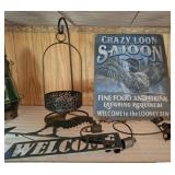 SALOON SIGN, WALL DCOR, CANDLE HOLDER SALOON SIGN, WALL DCOR, CANDLE HOLDER