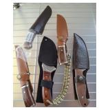 5 PC SHEATHED HUNTING KNIVES 5 PC SHEATHED HUNTING KNIVES