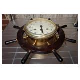 SCHATS ROYAL MARINER VINTAGE SHIPS WHEEL CLOCK SCHATS ROYAL MARINER VINTAGE SHIPS WHEEL CLOCK
