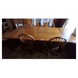 OAK STYLE DINING TABLE WITH 4 ARROW BACK CHAIRS OAK STYLE DINING TABLE WITH 4 ARROW BACK CHAIRS