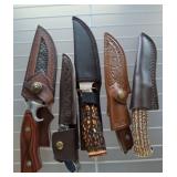 5 PC SHEATHED HUNTING KNIVES 5 PC SHEATHED HUNTING KNIVES