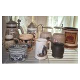 GROUP OF STEINS AND MUGS GROUP OF STEINS AND MUGS