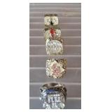 5 COMMEMORATIVE  SPORTS RINGS 5 COMMEMORATIVE  SPORTS RINGS