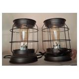 PAIR OF LANTERN STYLE LAMPS PAIR OF LANTERN STYLE LAMPS