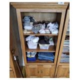 OAK LIBRARY TOP CABINET AND CONTENTS, SOCKS, SHOES OAK LIBRARY TOP CABINET AND CONTENTS, SOCKS, SHOES