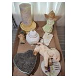 ASSORTED FIGURINES, CANDY DISH, URN, MISC ASSORTED FIGURINES, CANDY DISH, URN, MISC