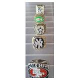 5 COMMEMORATIVE  SPORTS RINGS 5 COMMEMORATIVE  SPORTS RINGS