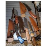 ASSORTED DAMASCUS BLADE KNIVES AND OTHERS ASSORTED DAMASCUS BLADE KNIVES AND OTHERS