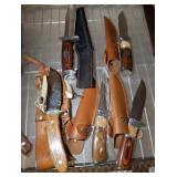 BROWNING, AND ASSORTED SHEATHED KNIVES BROWNING, AND ASSORTED SHEATHED KNIVES