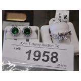 MARKED RING AND EARRINGS 925
