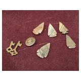 KEYS, ARROW HEAD AND BUTTON
