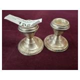 PAIR OF WEIGHTED STERLING  CANDLE HOLDERS
