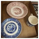 BLUE AND WHITE, RED AND WHITE DISHES