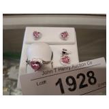 MARKED 925 RING, CHARM AND EARRINGS